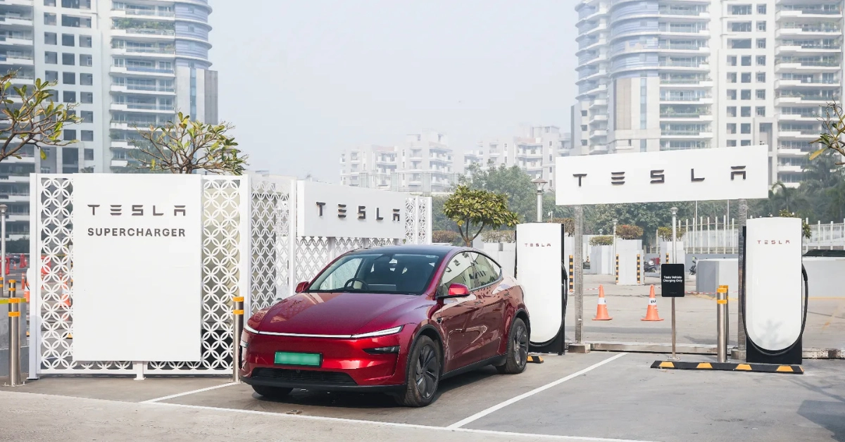 Tesla first charging station Gurugram